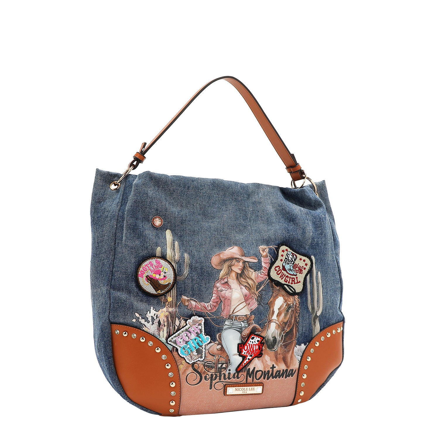 SOFIA MONTANA DENIM HOBO BAG