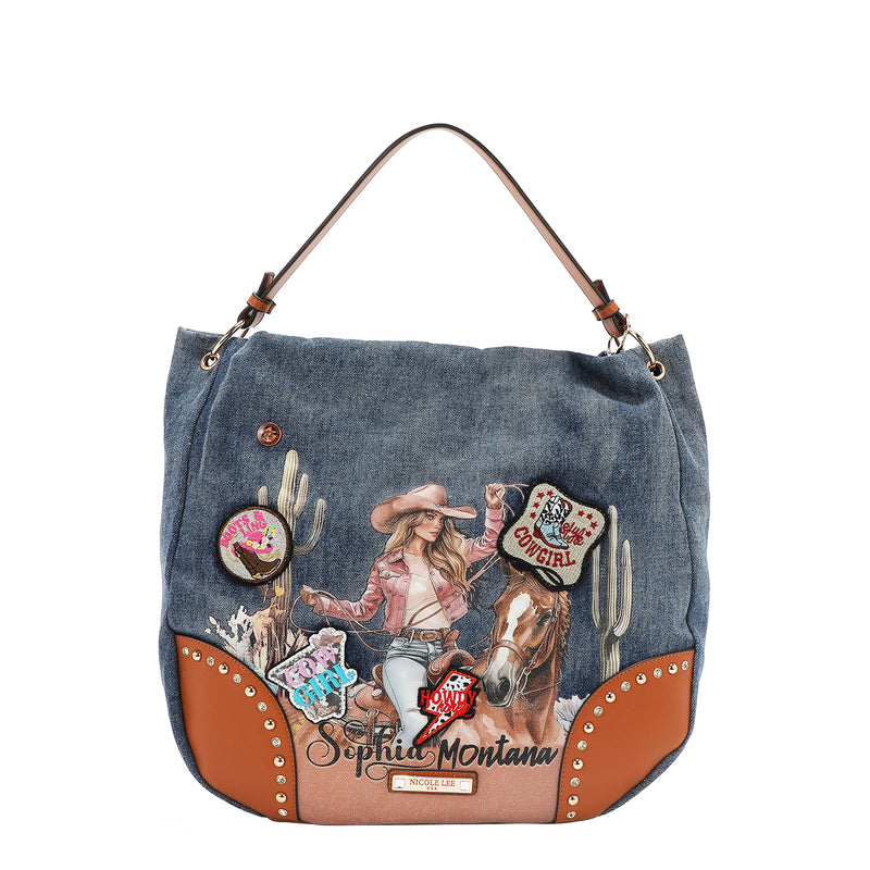 SOFIA MONTANA DENIM HOBO BAG