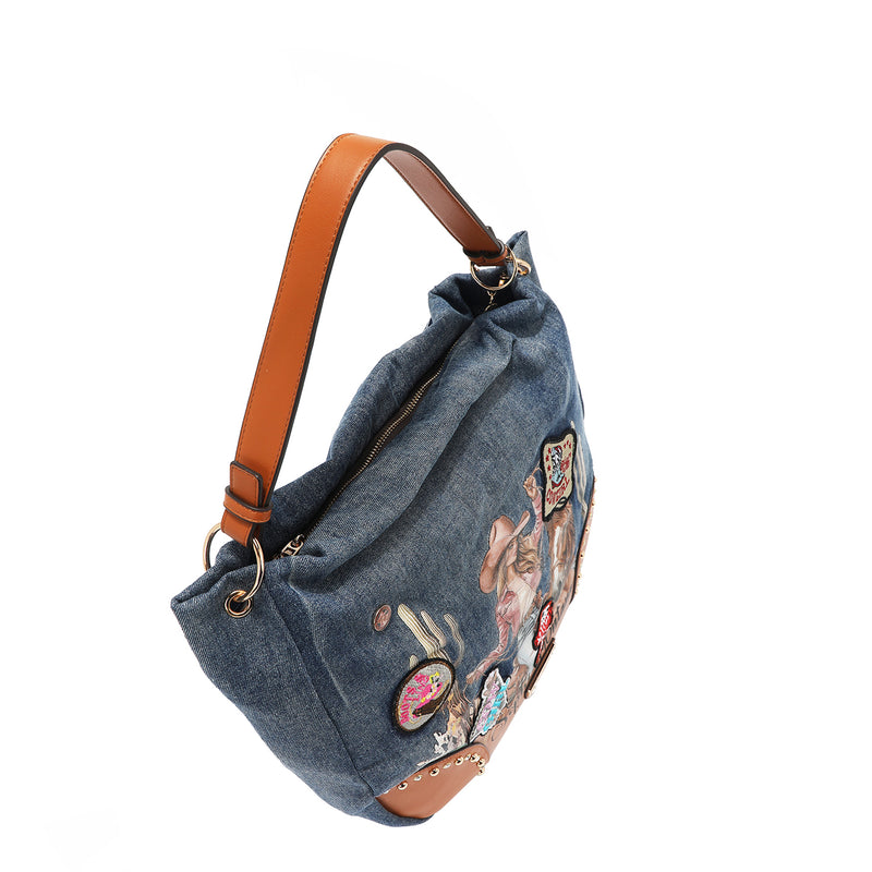 SOFIA MONTANA DENIM HOBO BAG