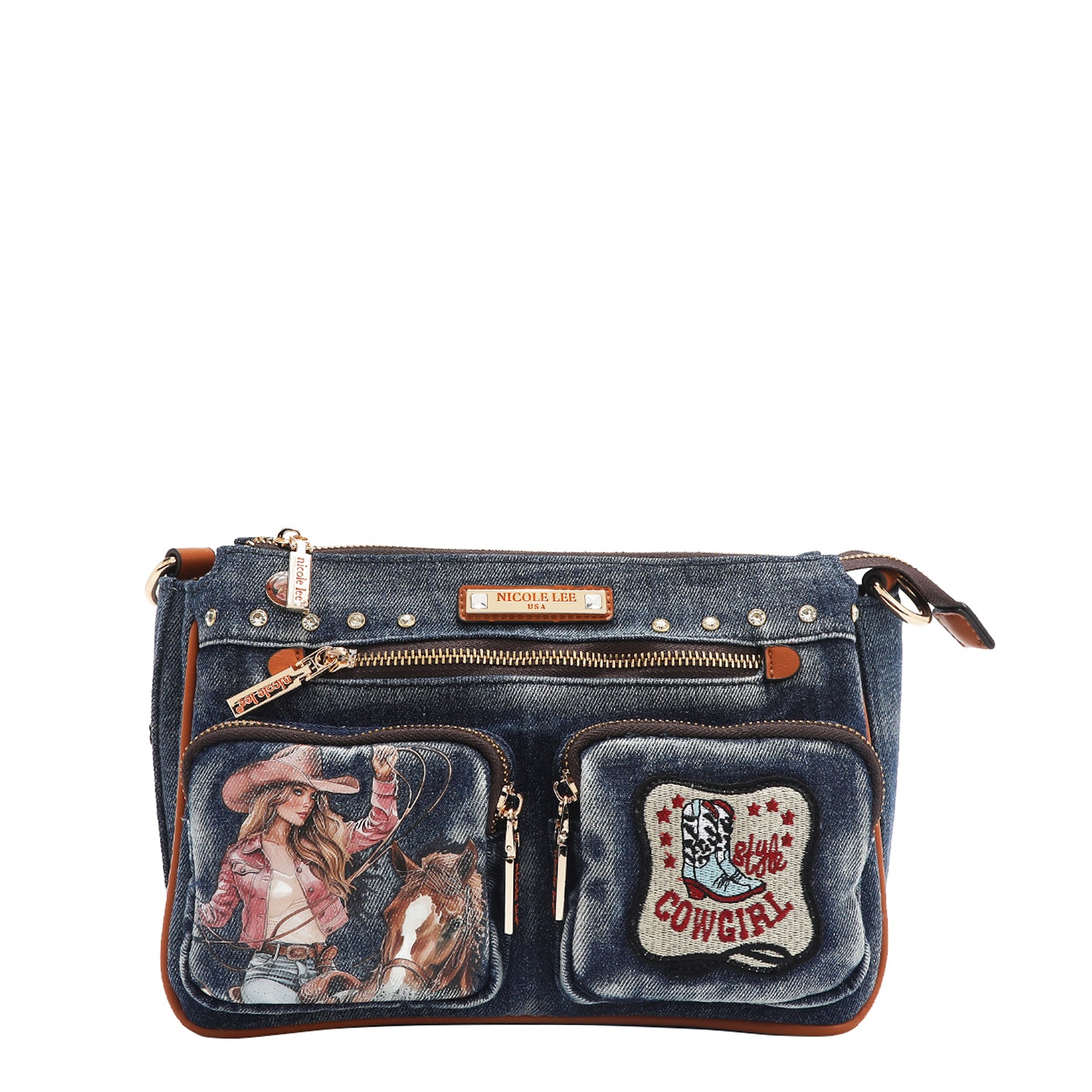 Sofia Montana Denim Crossbody Offers hands-Free Convenience