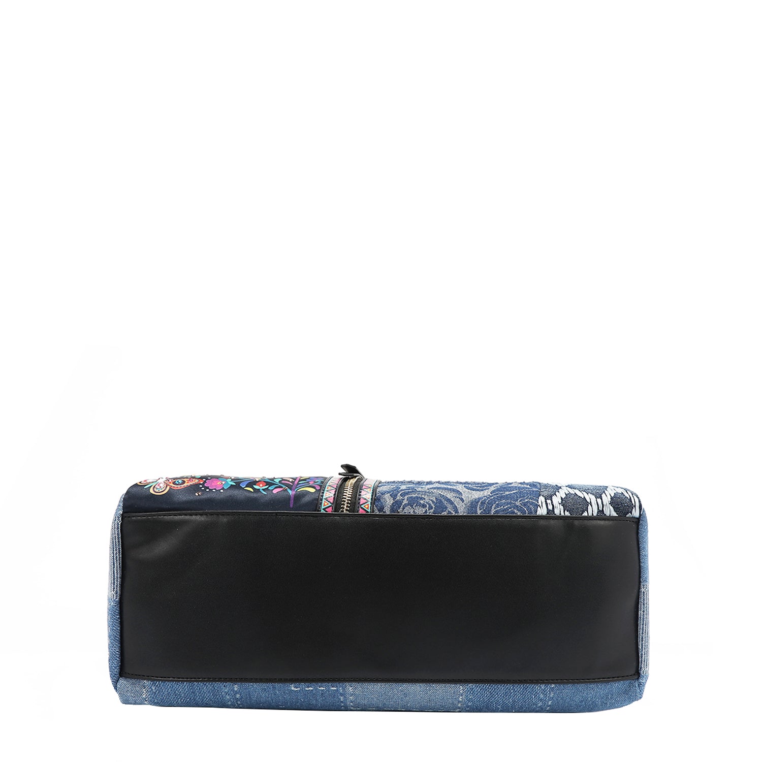Bosque de Amor Denim Boston Bag Embellished with Sequins, Thread