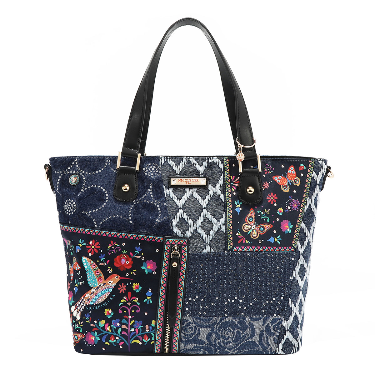 BOSQUE DE AMOR DENIM SHOPPER BAG
