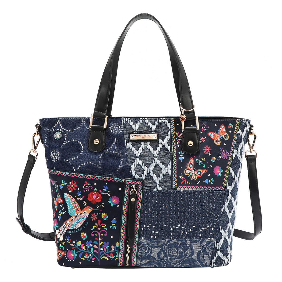 BOSQUE DE AMOR DENIM SHOPPER BAG