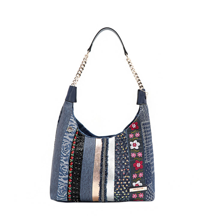 ★NlCK&NlCOLE★ NICOLE HOBO PADDING BAG_2 COLOR Nail Polish Hobo Bag, Spacious and Effortlessly Chic with V
