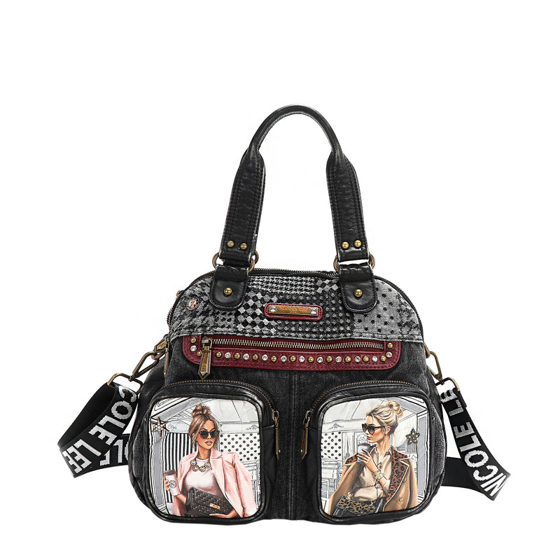 LADIES NIGHT OUT DENIM SHOULDER BAG