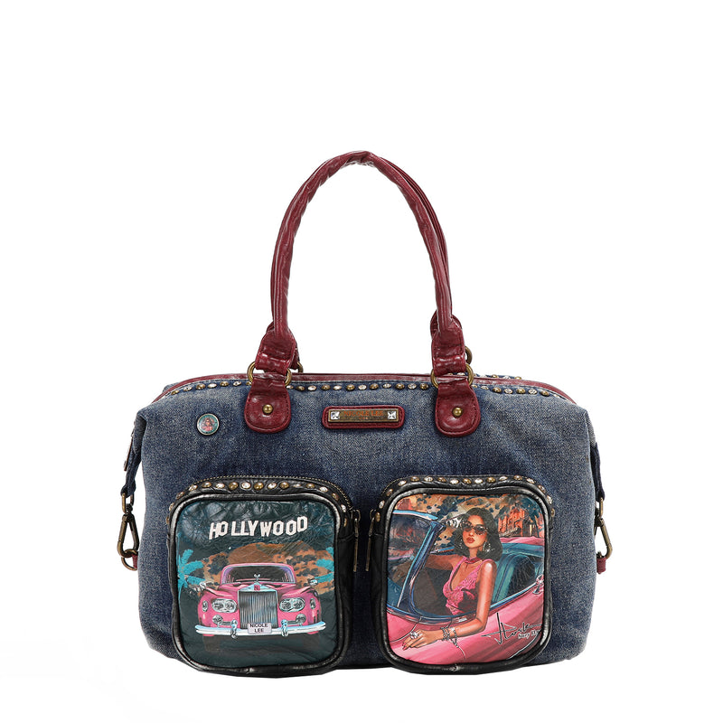 HOLLYWOOD DRIVE WASHED DENIM HANDBAG