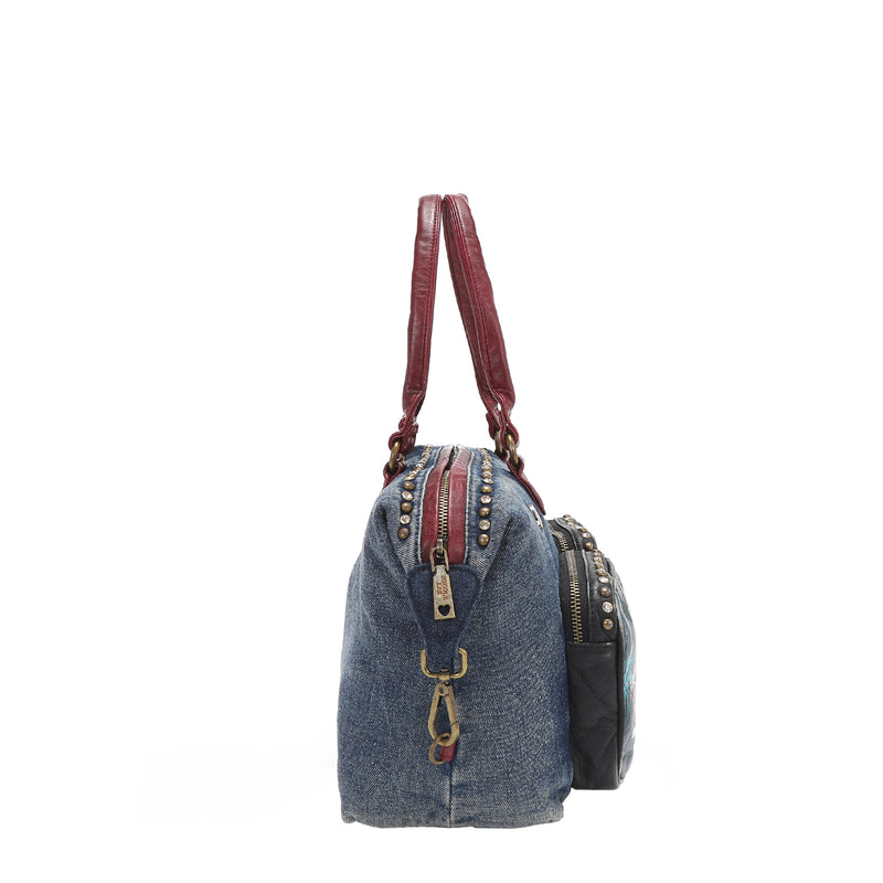 HOLLYWOOD DRIVE WASHED DENIM HANDBAG