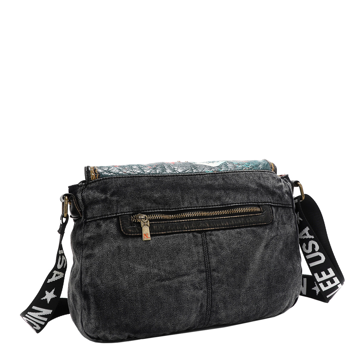 AKIKO LA BELLEZA DENIM FLAP BAG
