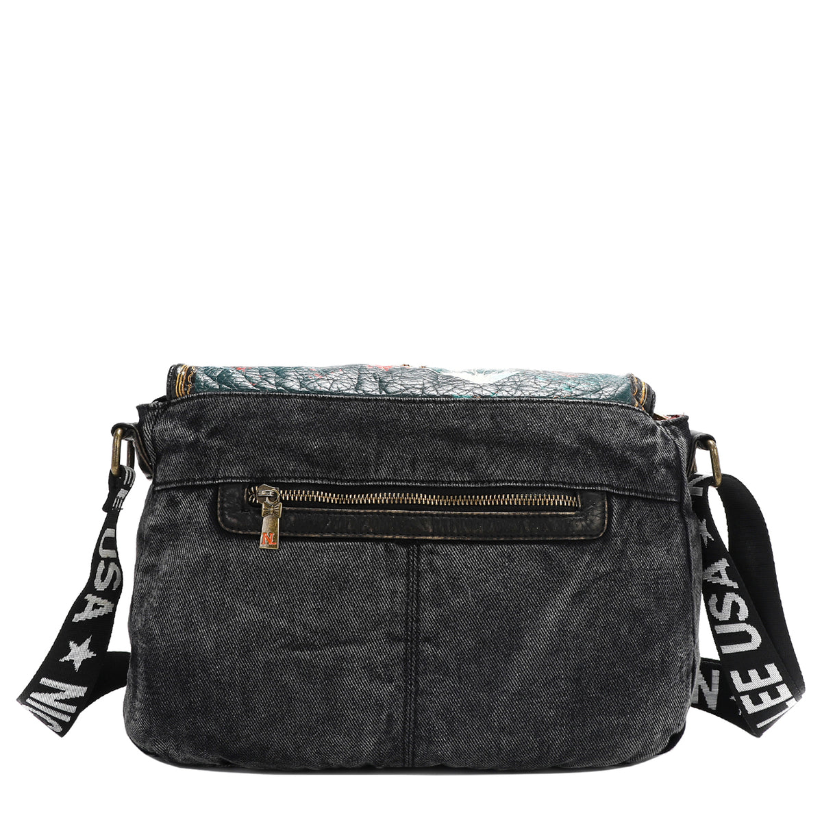 AKIKO LA BELLEZA DENIM FLAP BAG