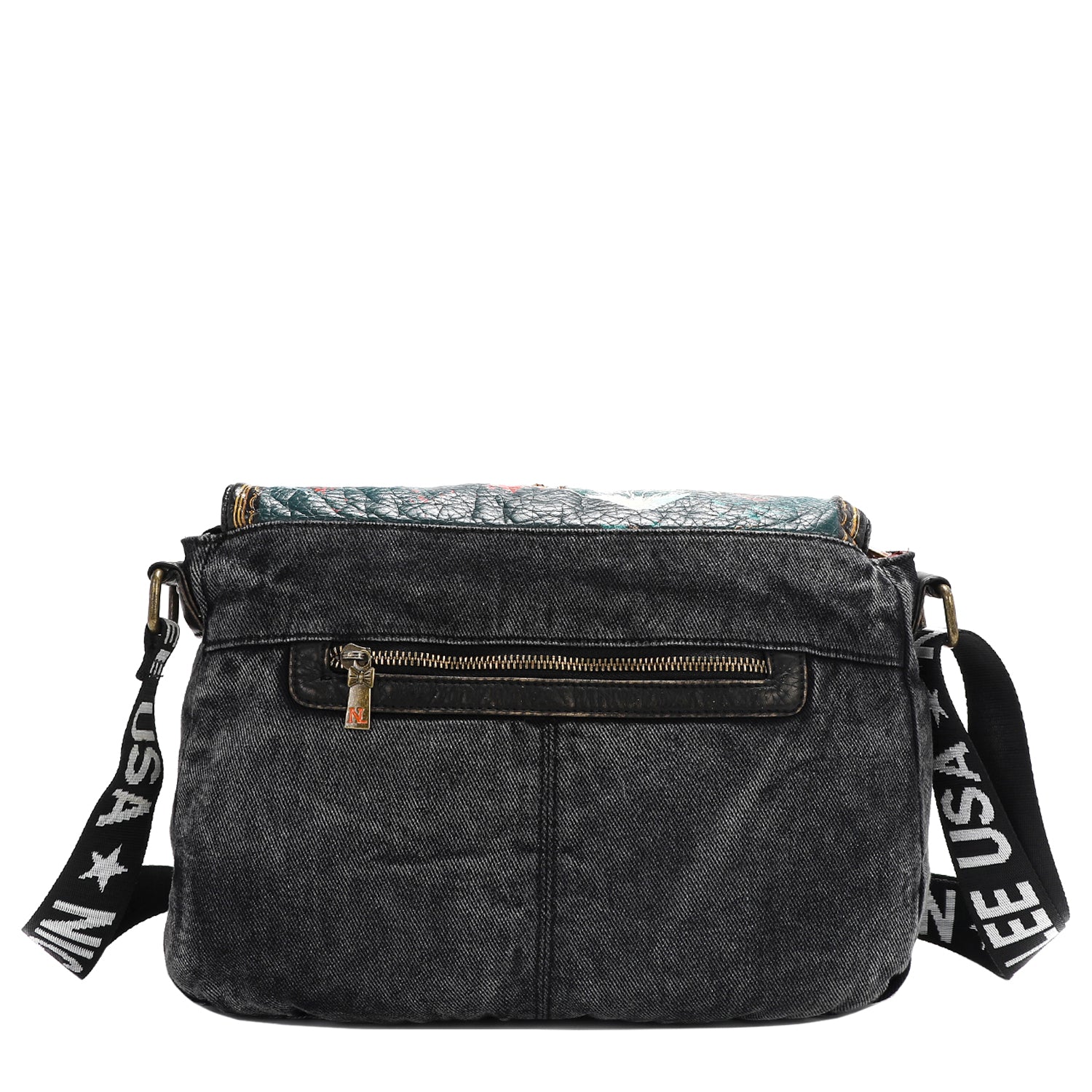 AKIKO LA BELLEZA DENIM FLAP BAG