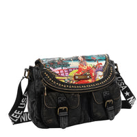 AKIKO LA BELLEZA DENIM FLAP BAG