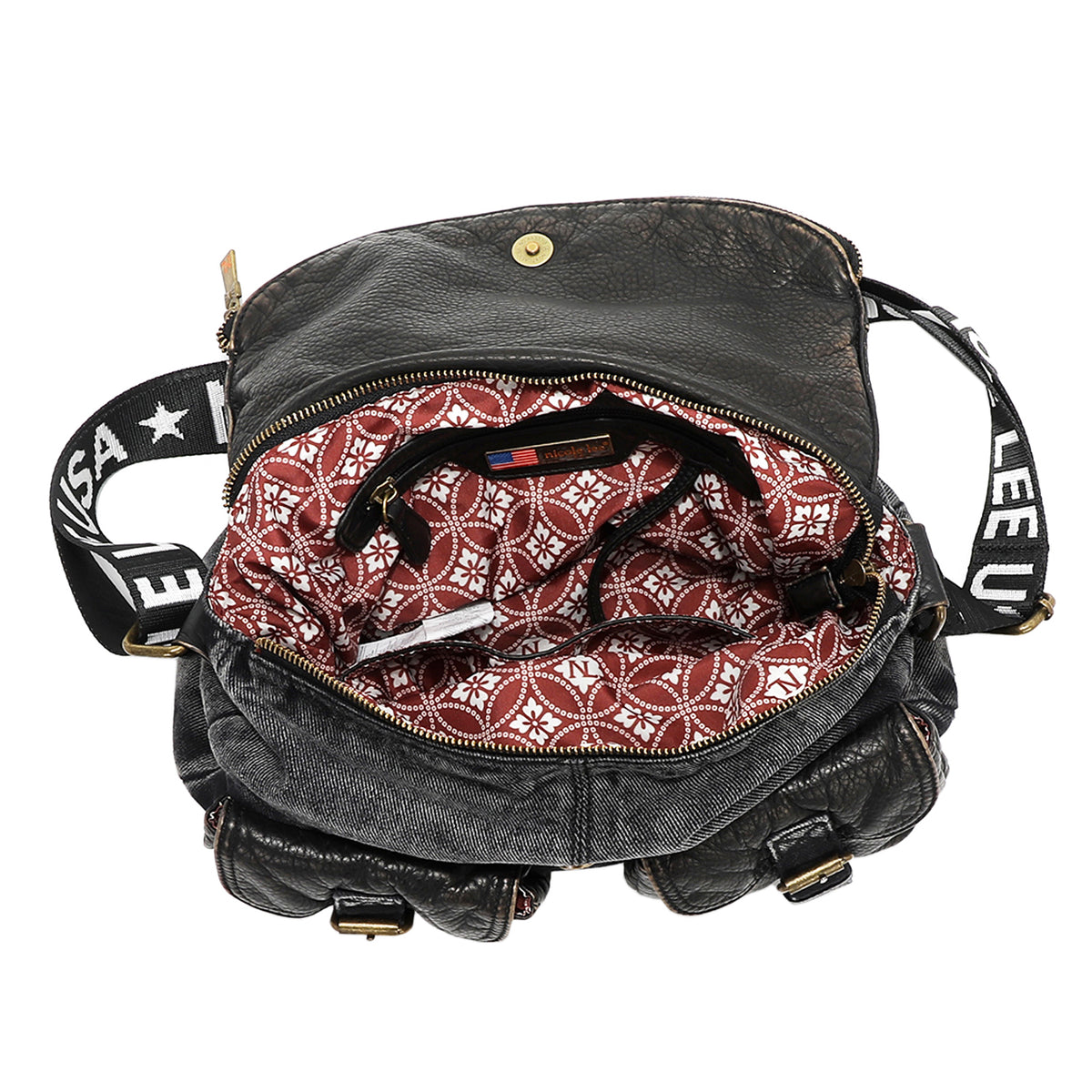 AKIKO LA BELLEZA DENIM FLAP BAG