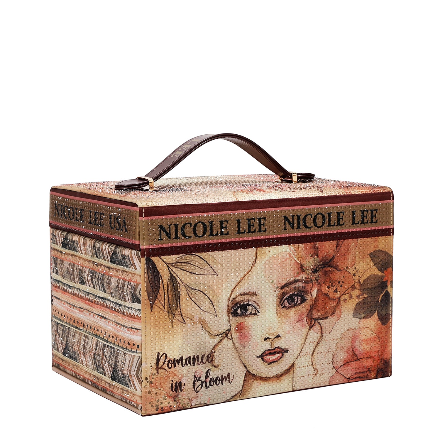 Large Rhinestone Jewelry Box Embellished and Beautifully Display