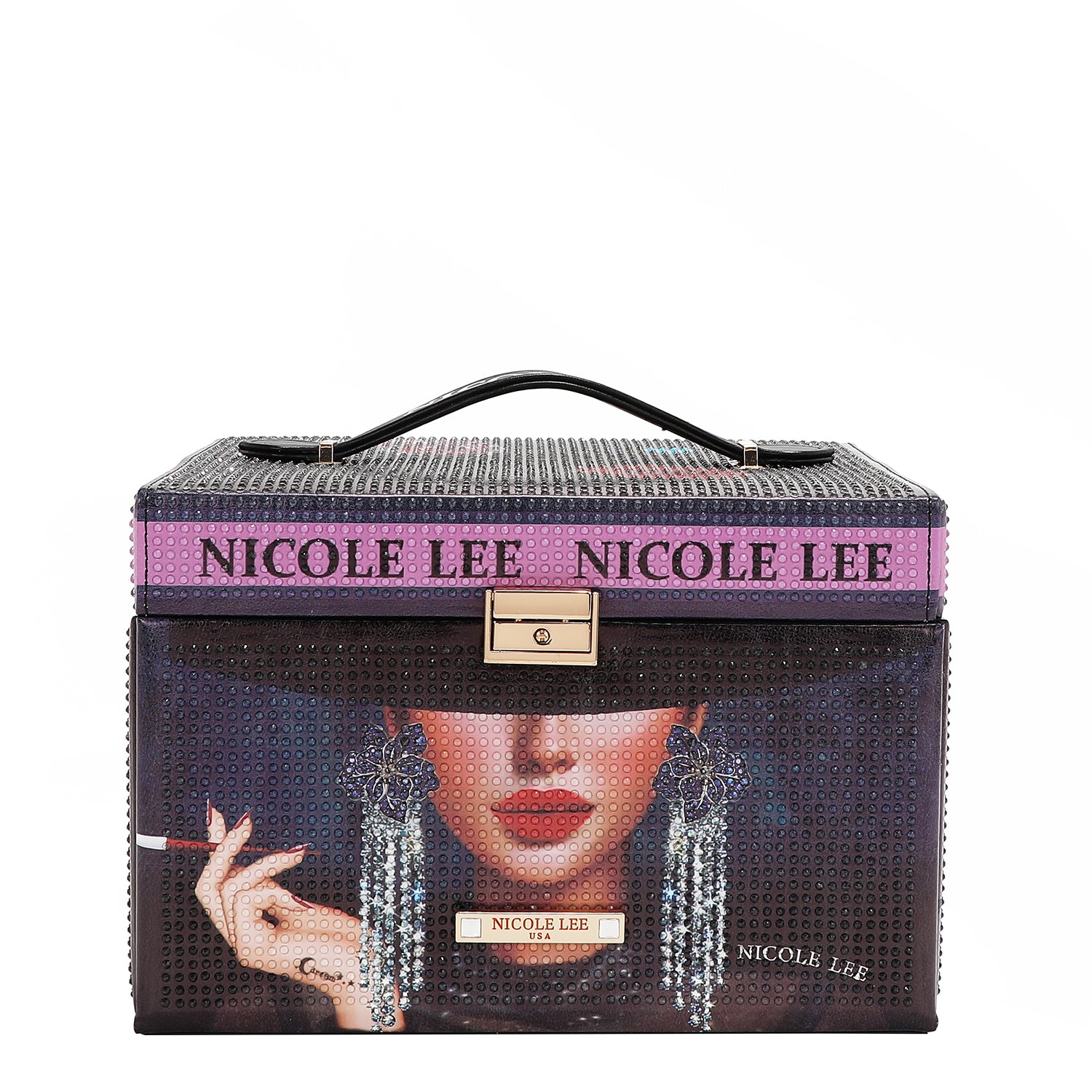 LARGE RHINESTONE JEWELRY BOX