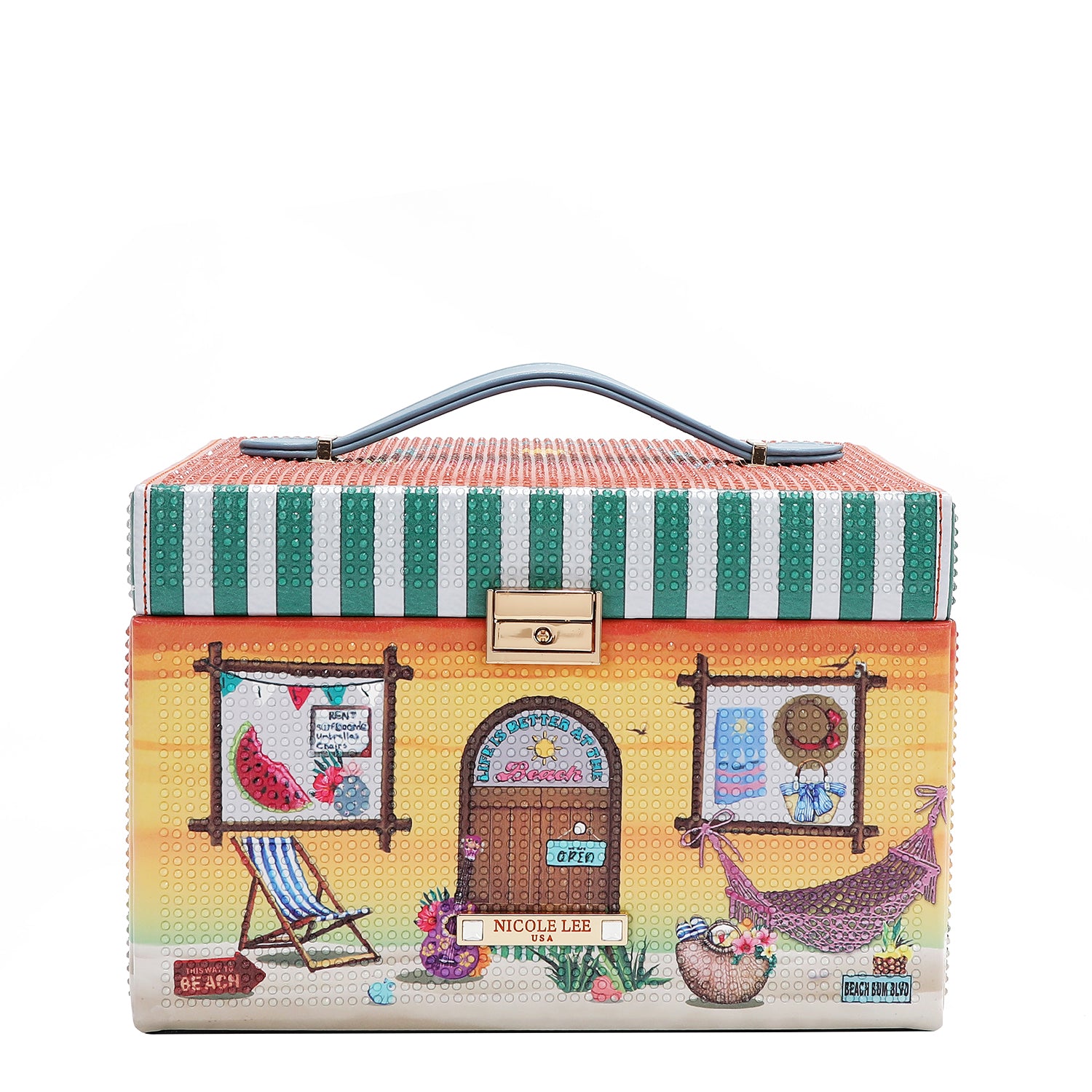 LARGE RHINESTONE JEWELRY BOX