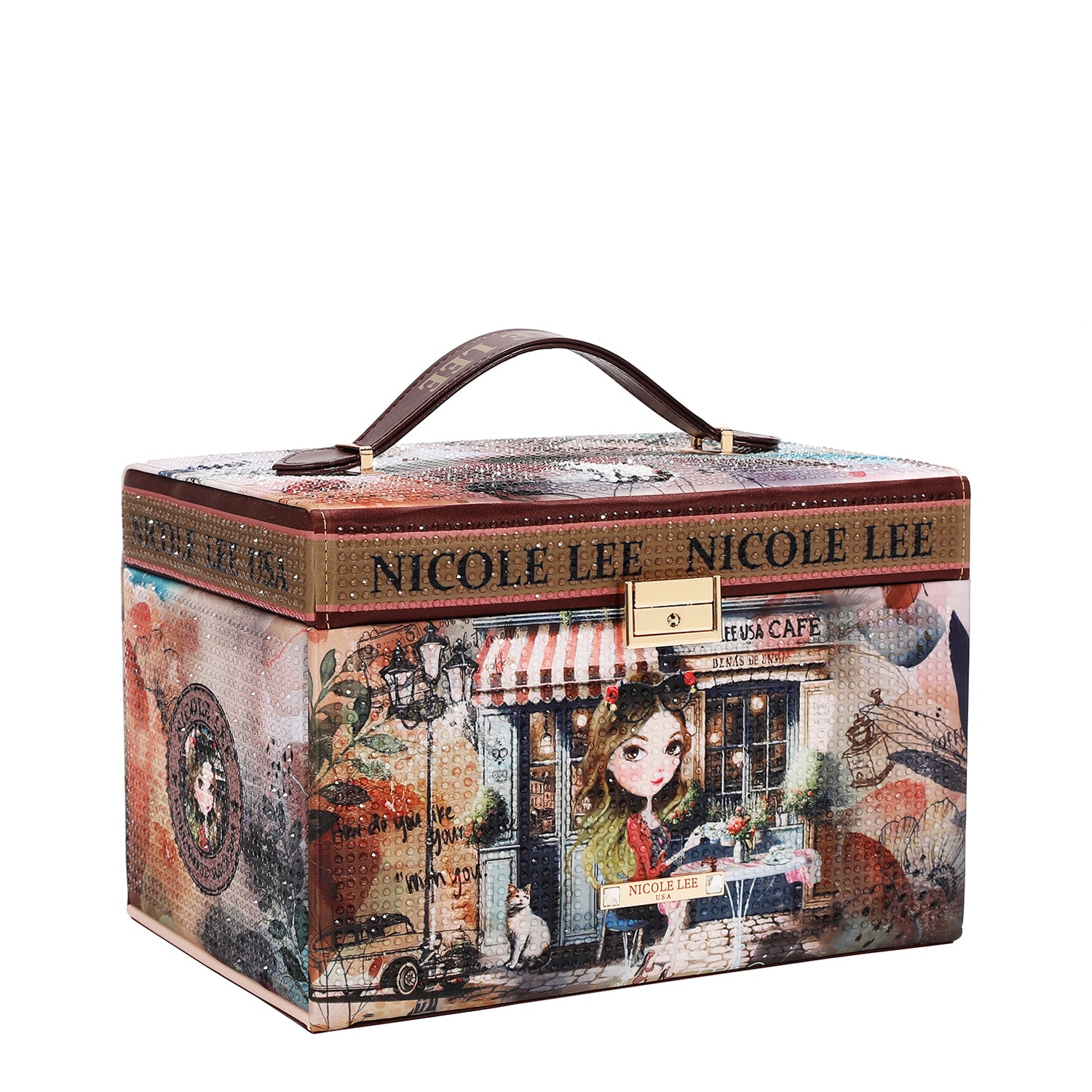 LARGE RHINESTONE JEWELRY BOX