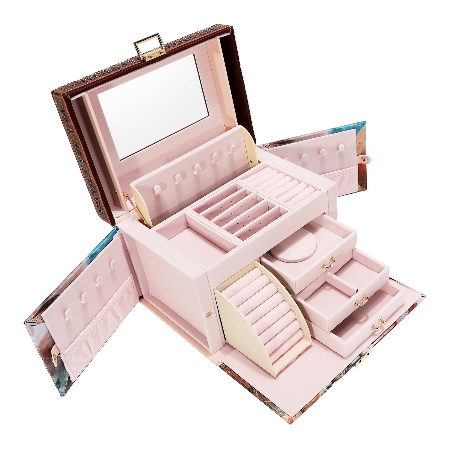 LARGE RHINESTONE JEWELRY BOX