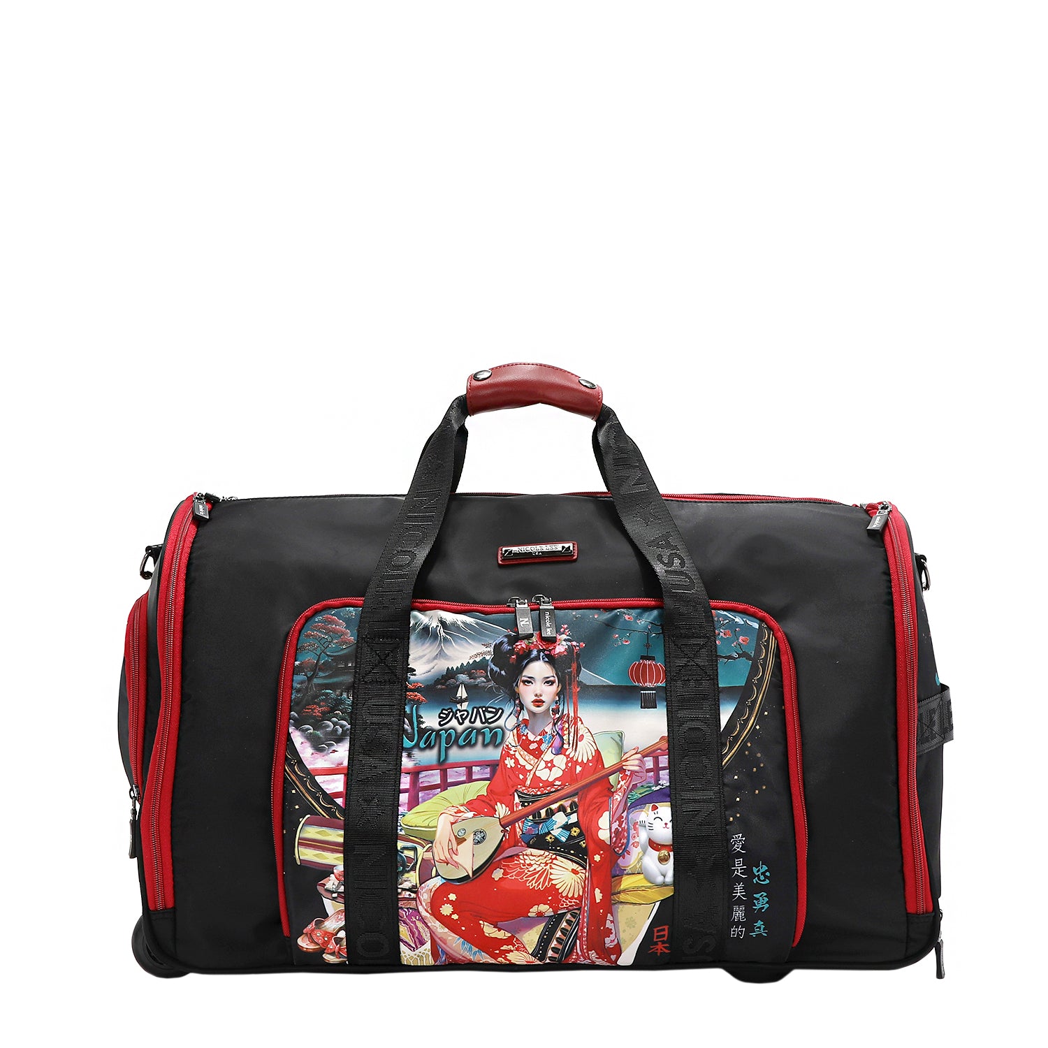 Rolling Duffel Bag, Foldable/Collapsible with Front Zip