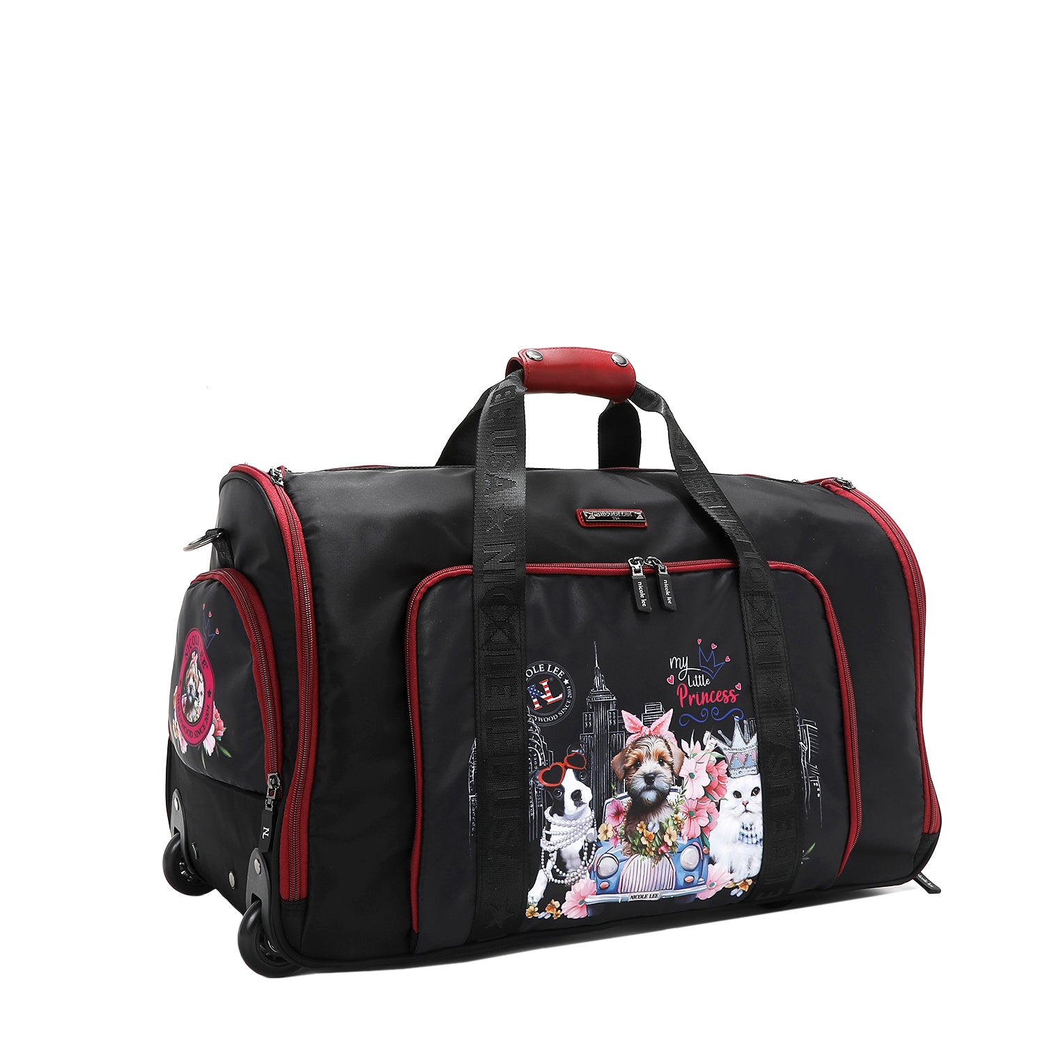 Rolling Duffel Bag, Foldable/Collapsible with Front Zip