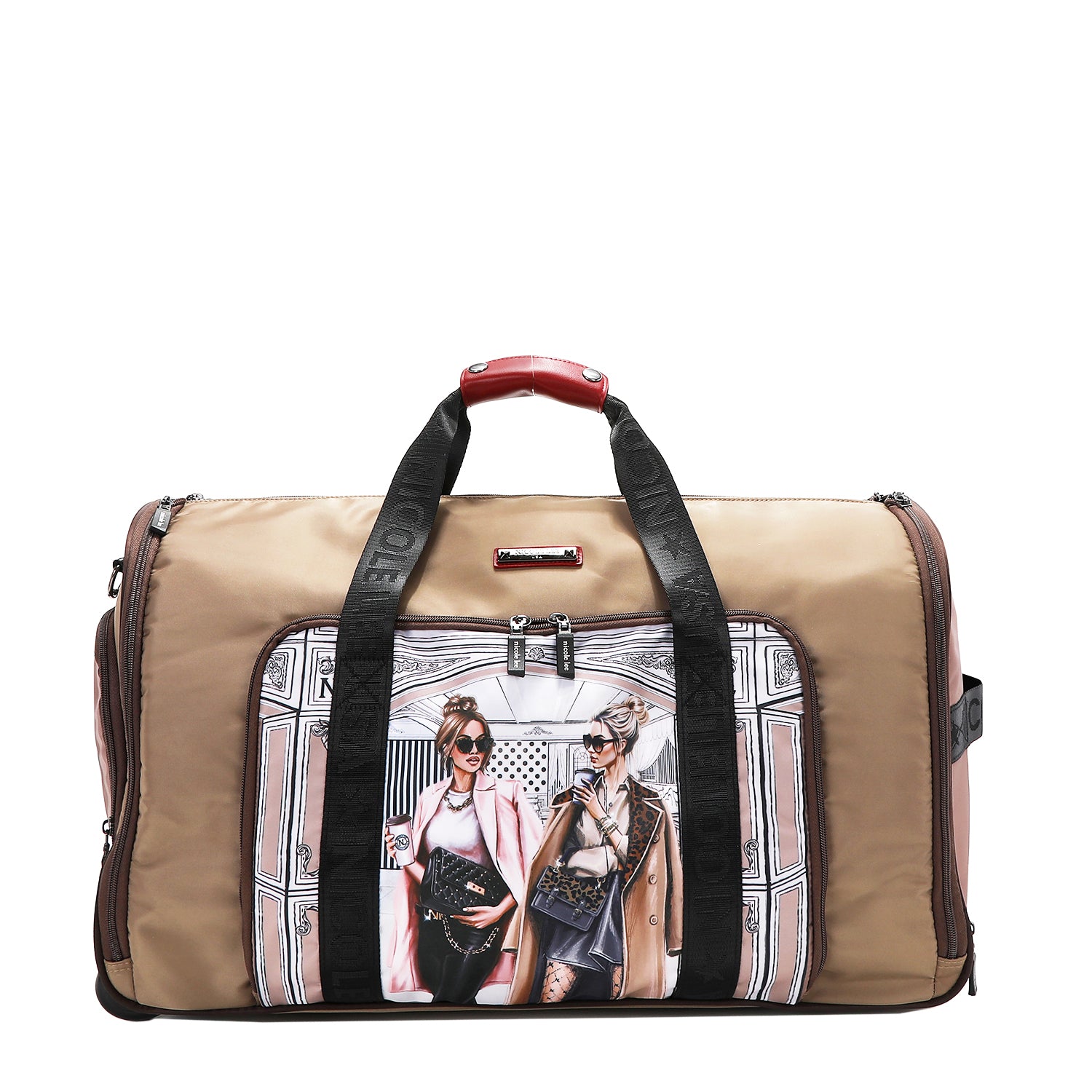 Rolling Duffel Bag, Foldable/Collapsible with Front Zip