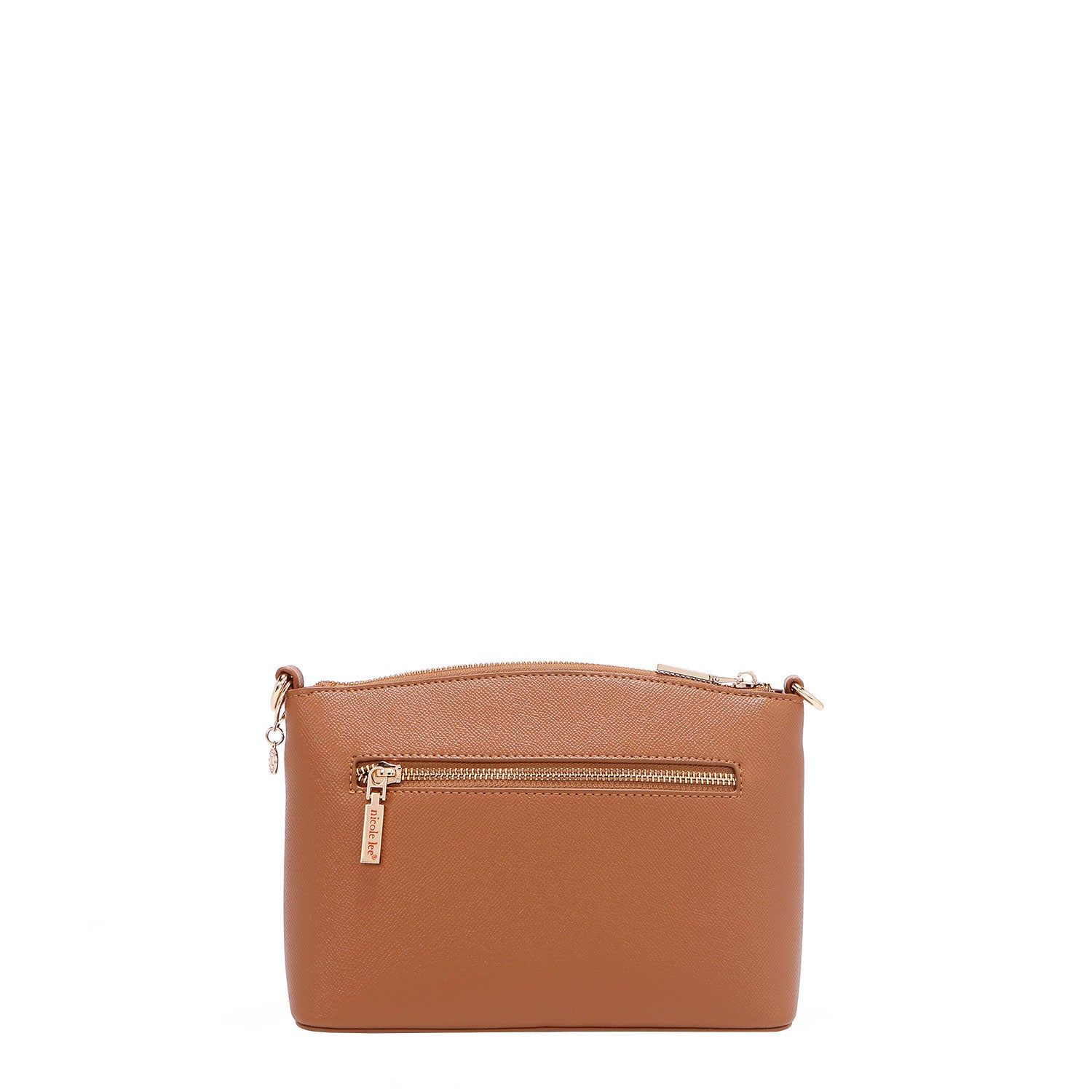 OUR GRACIE CROSSBODY BACK ZIP POCHET MADE WITH VEGAN LEATHER EXTERIOR.