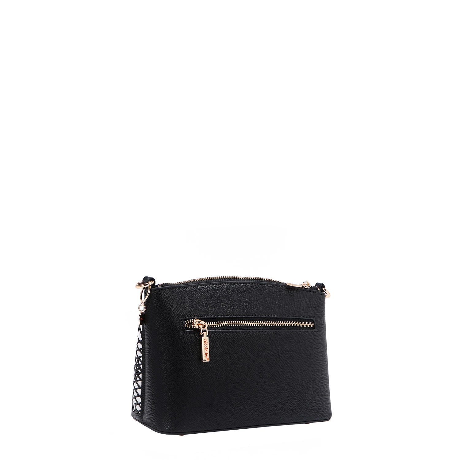 OUR GRACIE CROSSBODY BACK ZIP POCHET MADE WITH VEGAN LEATHER EXTERIOR.