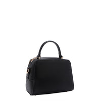 BACK OF OUR GRACIE MINI HANDBAG MADE WITH VEGAN LEATHER EXTERIOR.