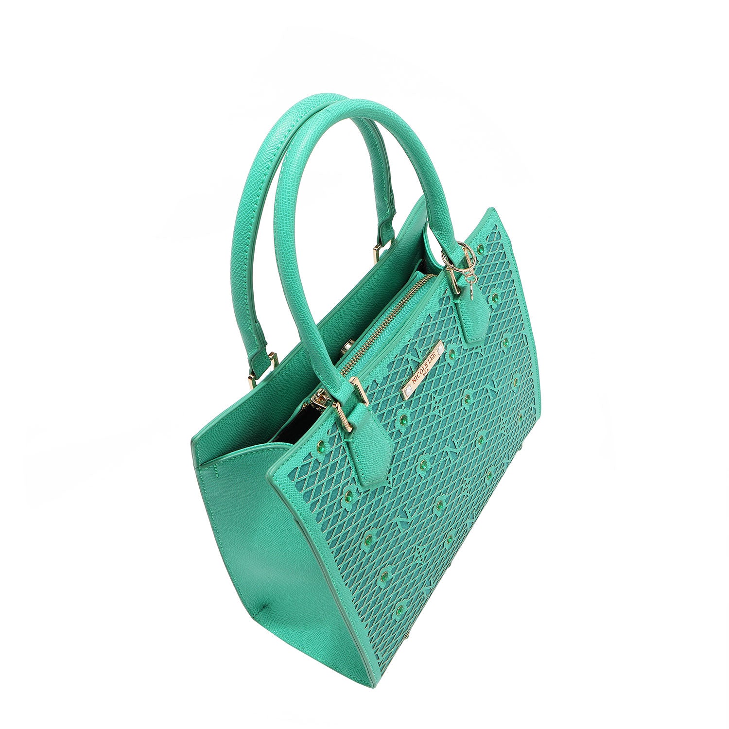 Gracie Structured Tote with Embellishments , Vegan Leather