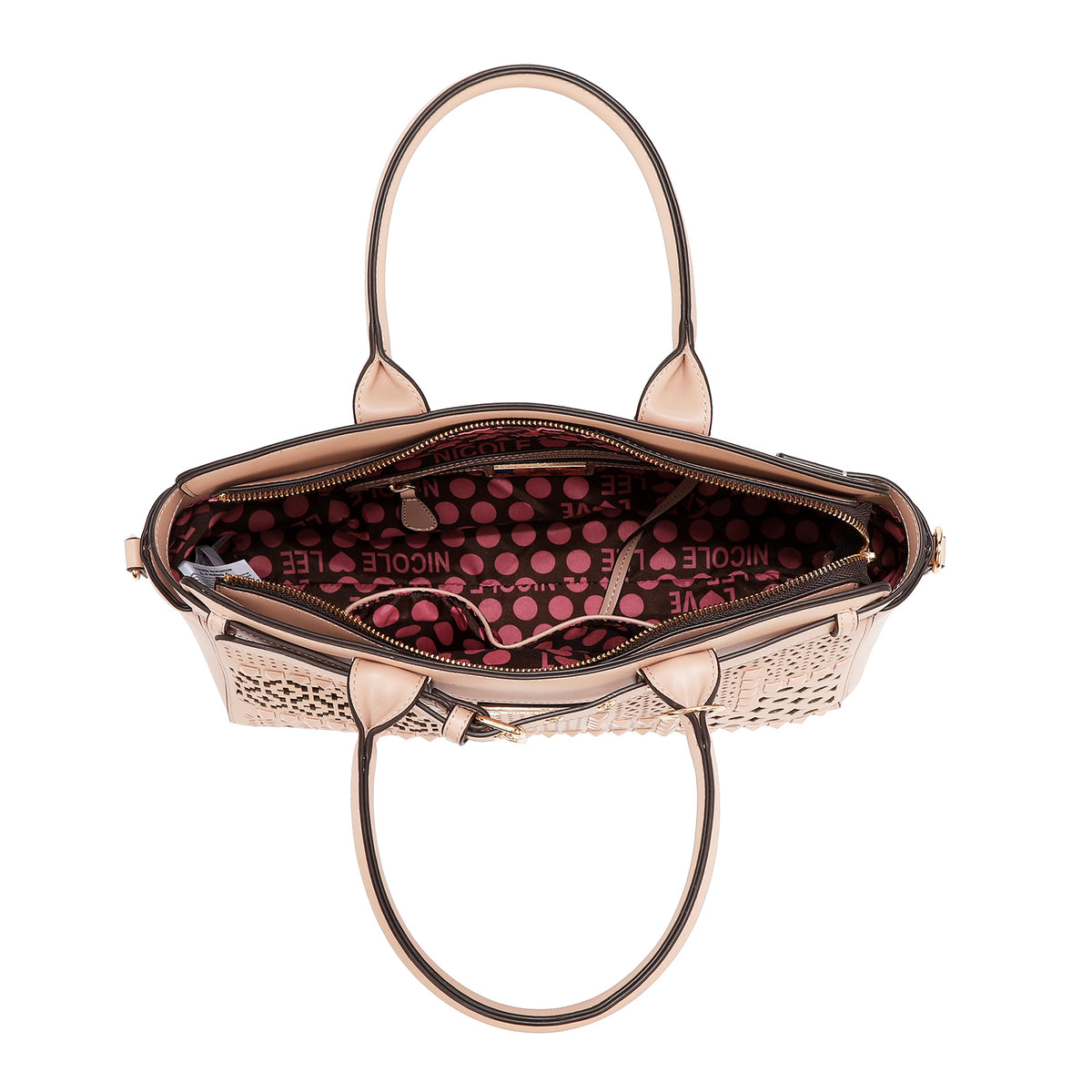 GEOMETRIC CUTOUT SATCHEL BAG