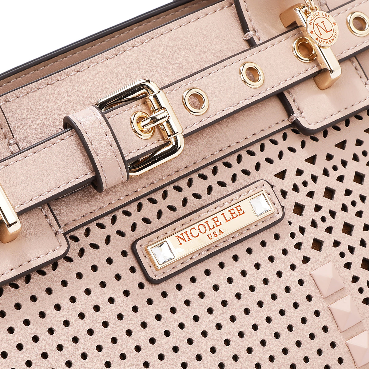 GEOMETRIC CUTOUT SATCHEL BAG