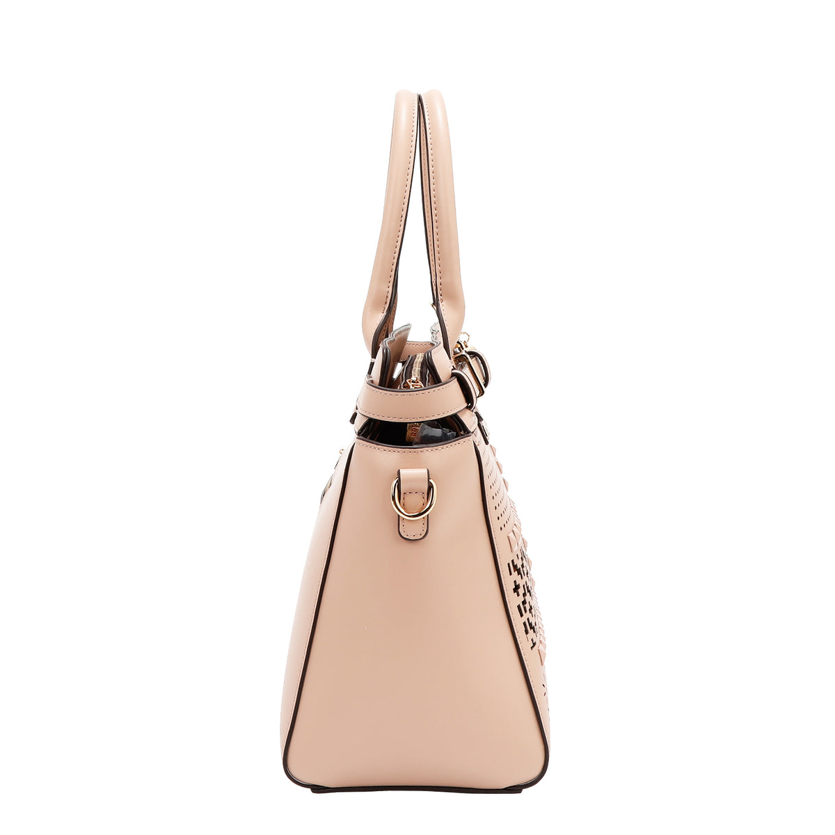 GEOMETRIC CUTOUT SATCHEL BAG