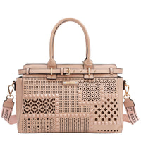 GEOMETRIC CUTOUT SATCHEL BAG