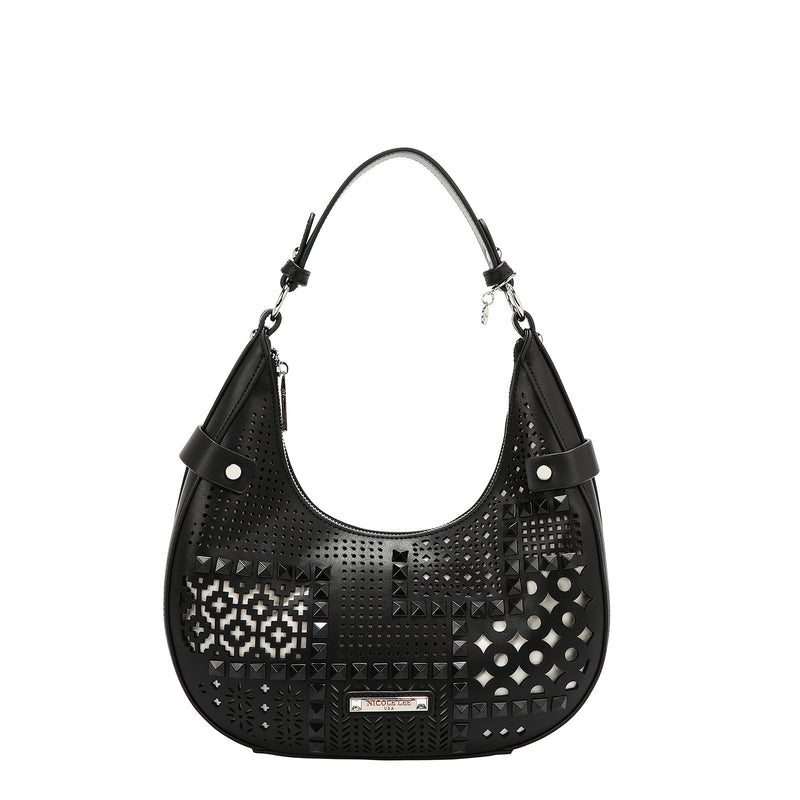 GEOMETRIC CUOUT SHOULDER BAG