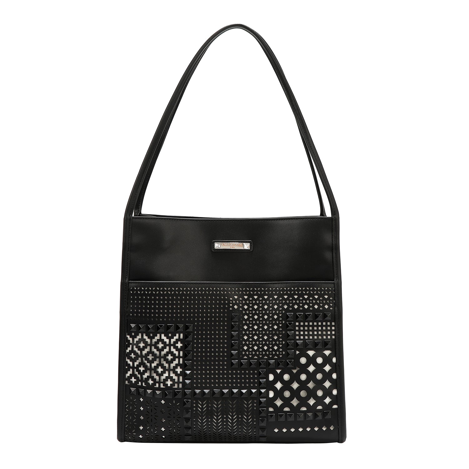 GEOMETRIC CUTOUT 2 PIECE TOTE BAG