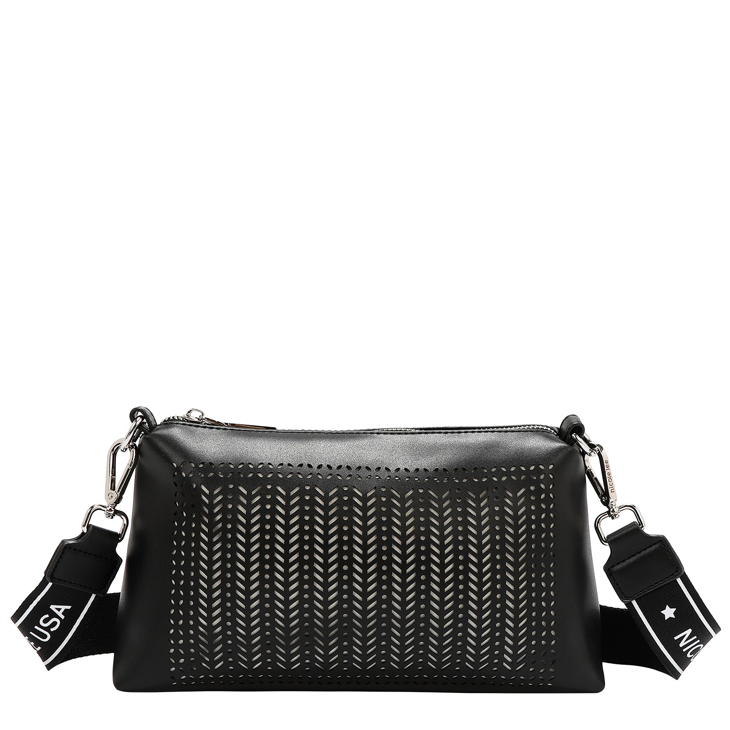GEOMETRIC CUTOUT 2 PIECE TOTE BAG