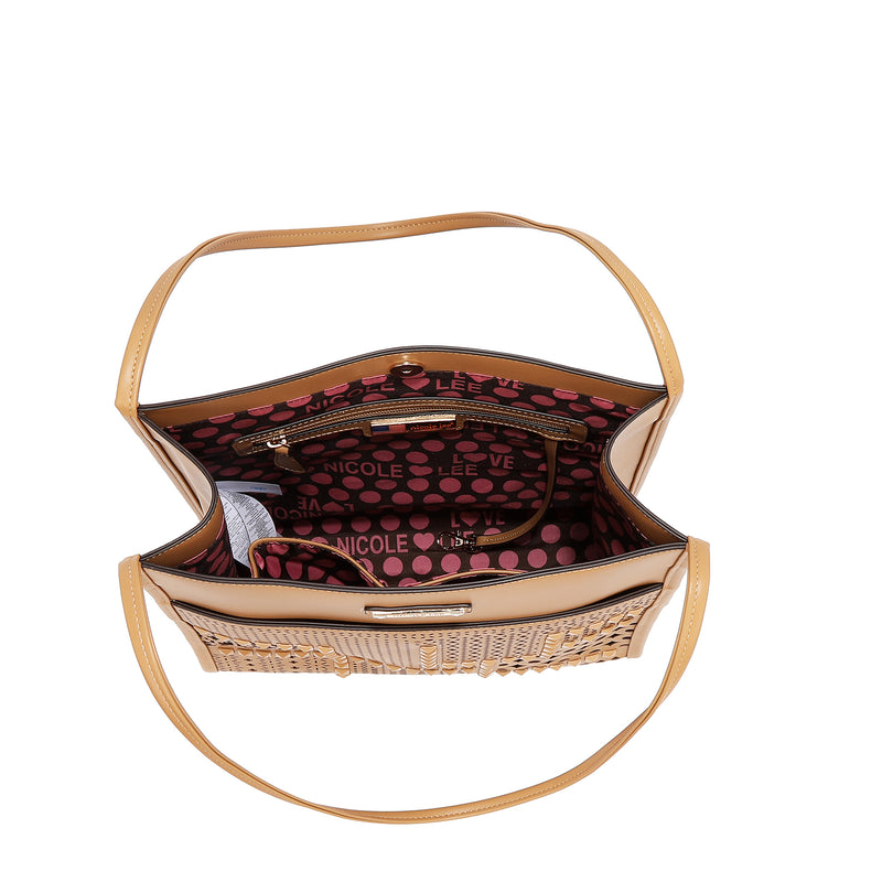 GEOMETRIC CUTOUT 2 PIECE TOTE BAG