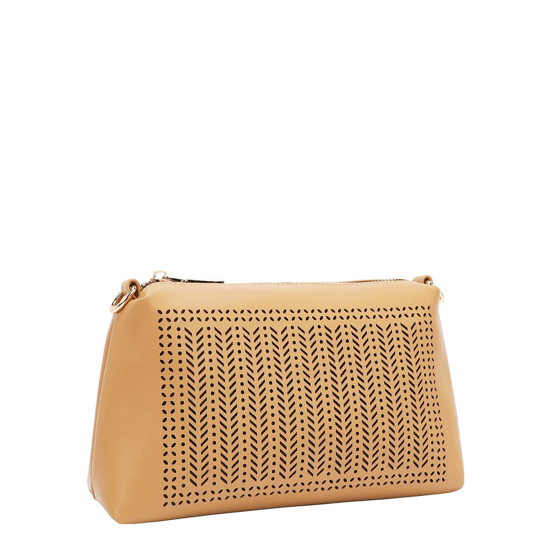 GEOMETRIC CUTOUT 2 PIECE TOTE BAG