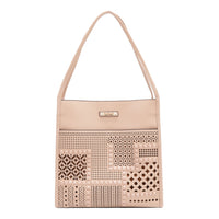 GEOMETRIC CUTOUT 2 PIECE TOTE BAG