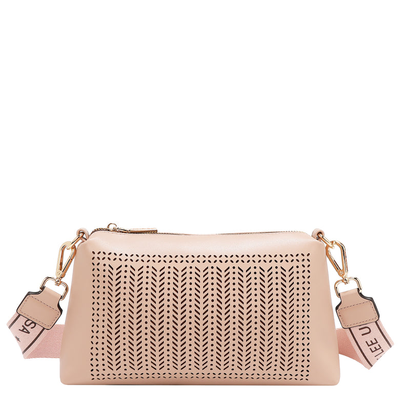 GEOMETRIC CUTOUT 2 PIECE TOTE BAG