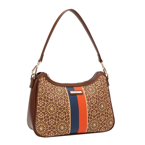 GEOMETRIC LASER CUT SHOULDER BAG