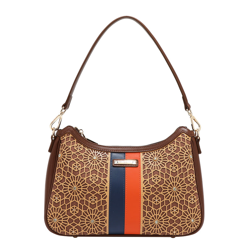 GEOMETRIC LASER CUT SHOULDER BAG