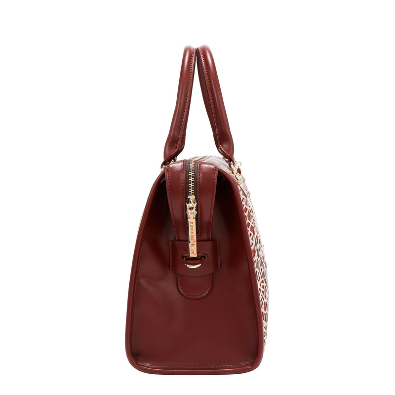 GEOMETRIC LASER CUT BOSTON BAG