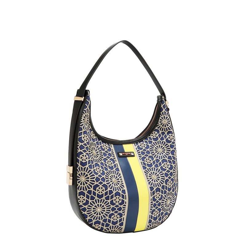 GEOMETRIC LASER CUT HOBO BAG