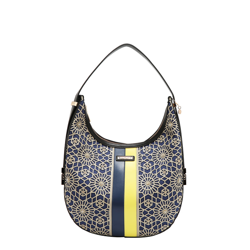 GEOMETRIC LASER CUT HOBO BAG