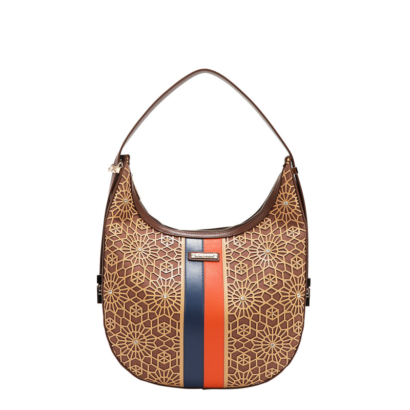 GEOMETRIC LASER CUT HOBO BAG