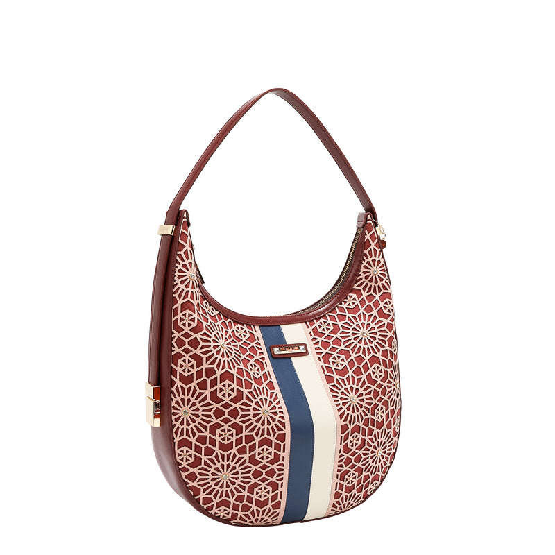 GEOMETRIC LASER CUT HOBO BAG