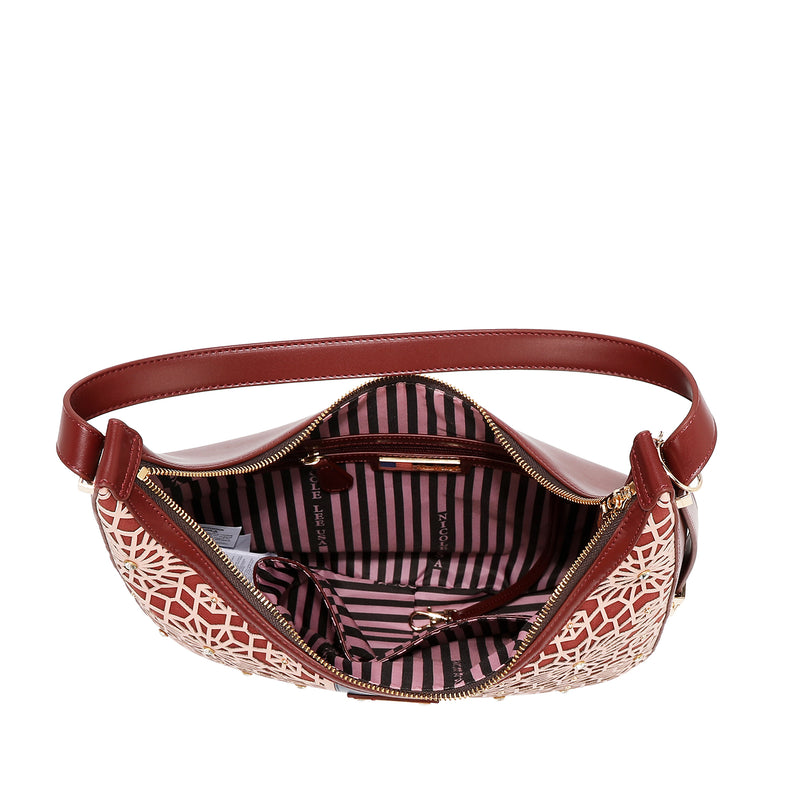 GEOMETRIC LASER CUT HOBO BAG