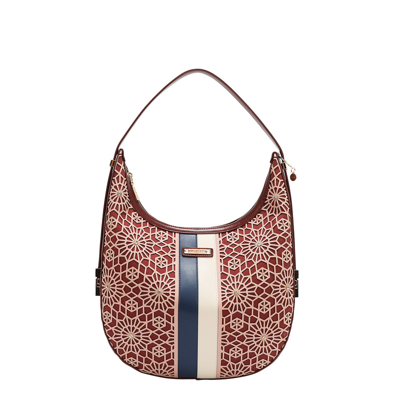 GEOMETRIC LASER CUT HOBO BAG