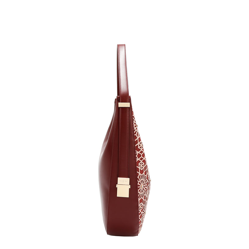 GEOMETRIC LASER CUT HOBO BAG