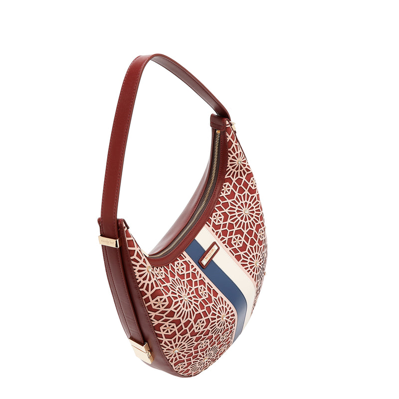 GEOMETRIC LASER CUT HOBO BAG